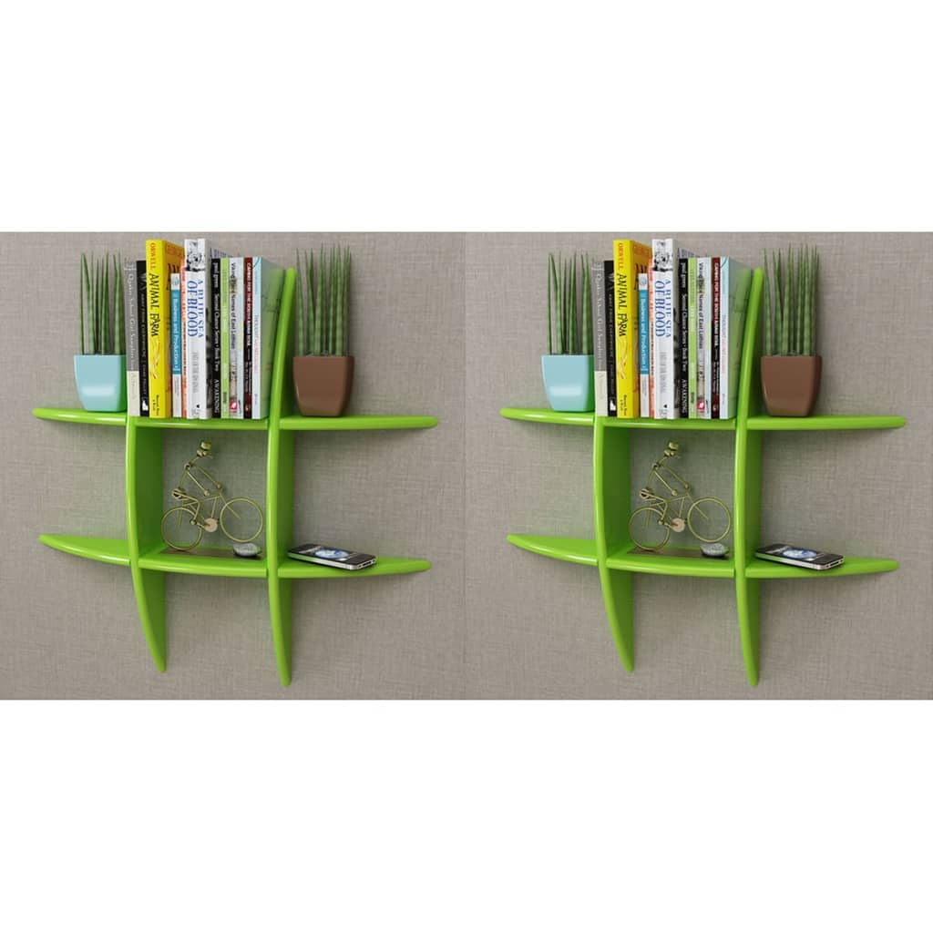 Berkfield Wall Shelves 2 pcs Green