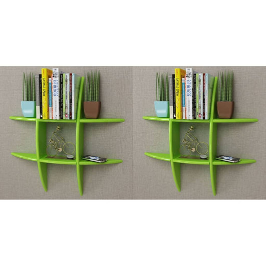 Berkfield Wall Shelves 2 pcs Green