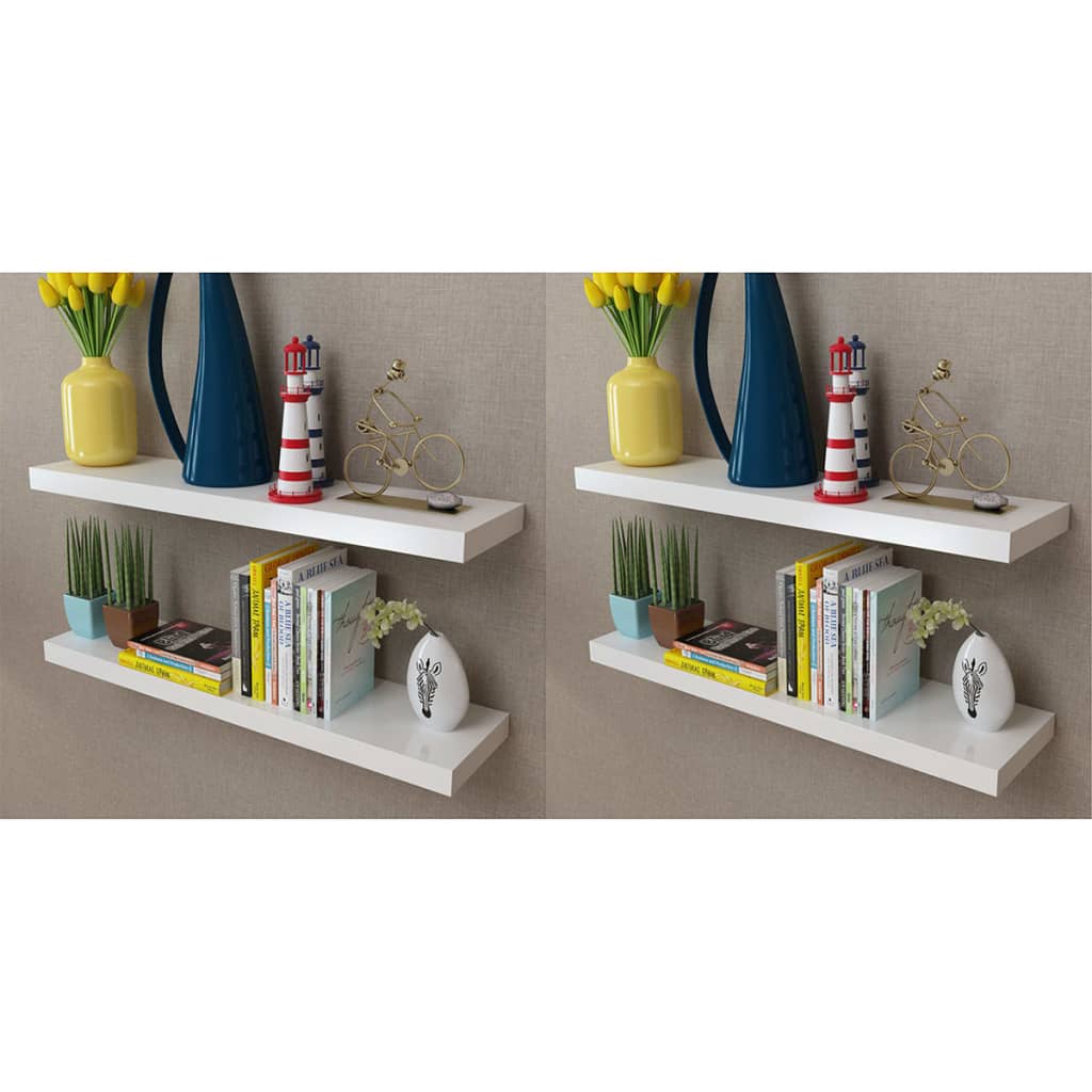Berkfield Wall Shelves 4 pcs White 80 cm