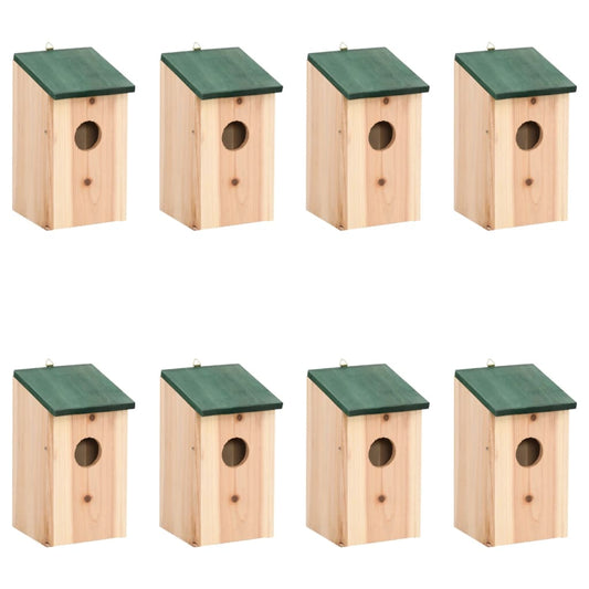 Berkfield Bird Houses 8 pcs Wood 12x12x22 cm