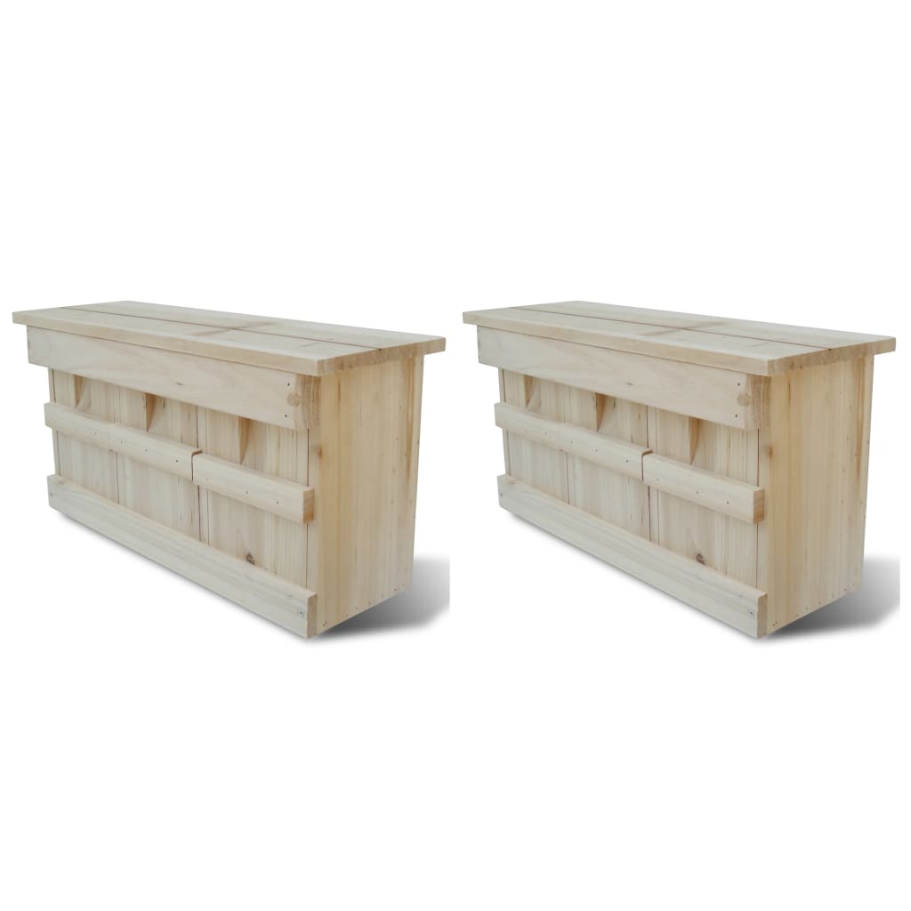 Berkfield Sparrow Houses 2 pcs Wood 44x15.5x21.5 cm