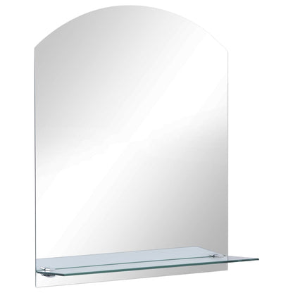 Berkfield Wall Mirror with Shelf 30x50 cm Tempered Glass