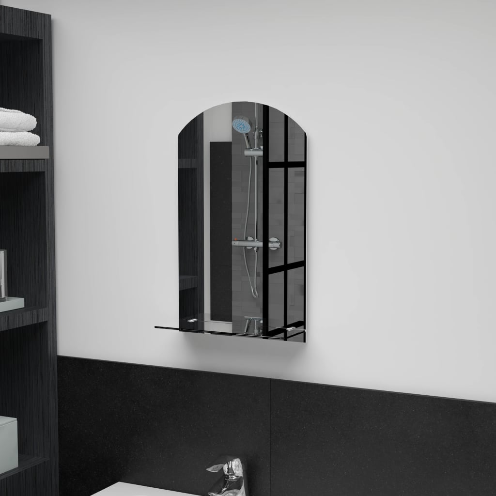 Berkfield Wall Mirror with Shelf 30x50 cm Tempered Glass