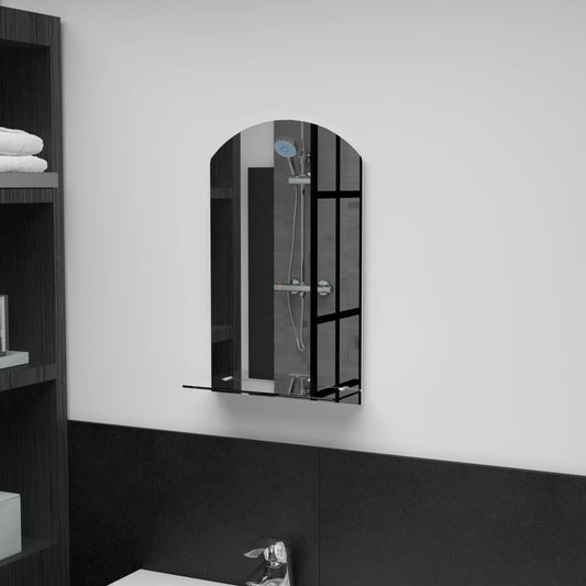 Berkfield Wall Mirror with Shelf 30x50 cm Tempered Glass