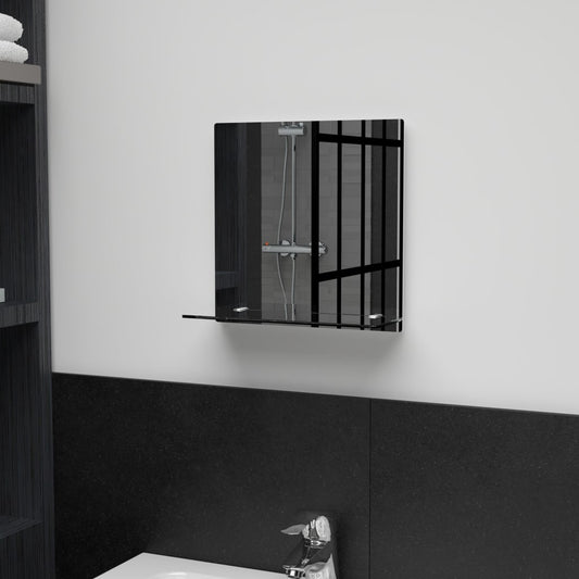 Berkfield Wall Mirror with Shelf 30x30 cm Tempered Glass