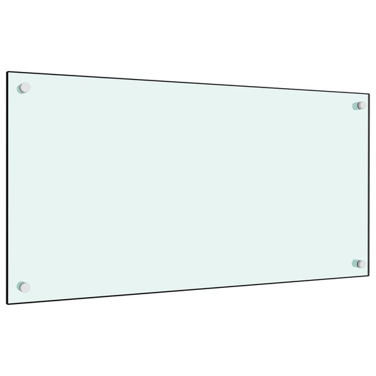 Berkfield Kitchen Backsplash White 80x40 cm Tempered Glass