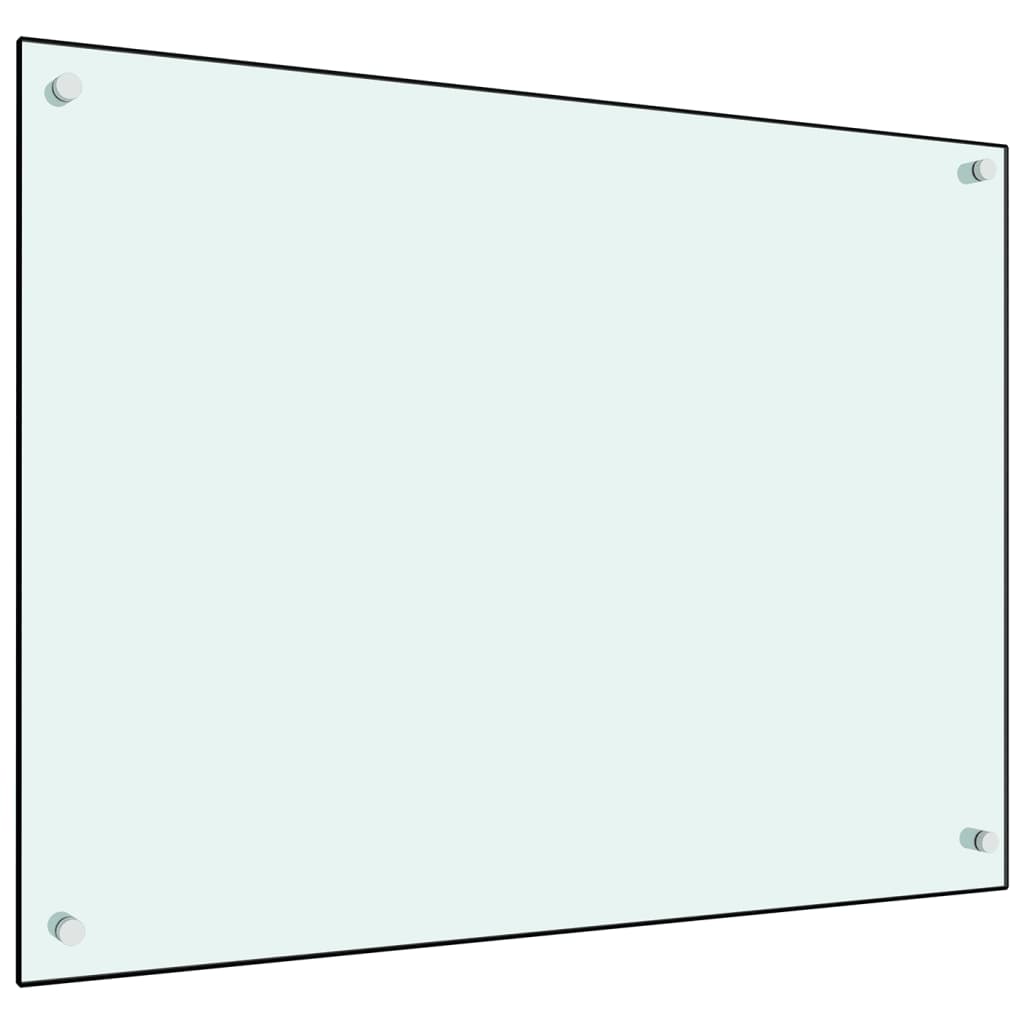 Berkfield Kitchen Backsplash White 80x60 cm Tempered Glass