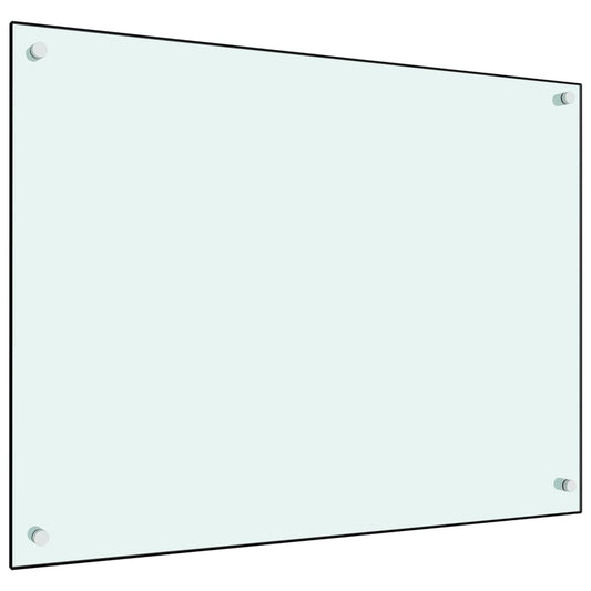 Berkfield Kitchen Backsplash White 80x60 cm Tempered Glass