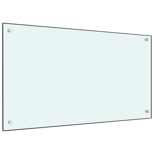 Berkfield Kitchen Backsplash White 90x50 cm Tempered Glass