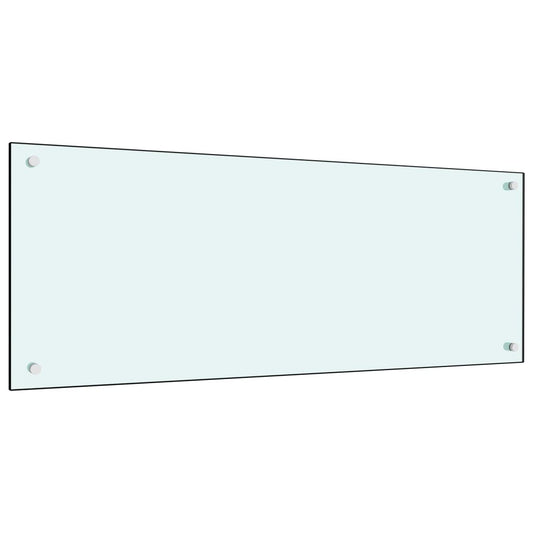 Berkfield Kitchen Backsplash White 100x40 cm Tempered Glass