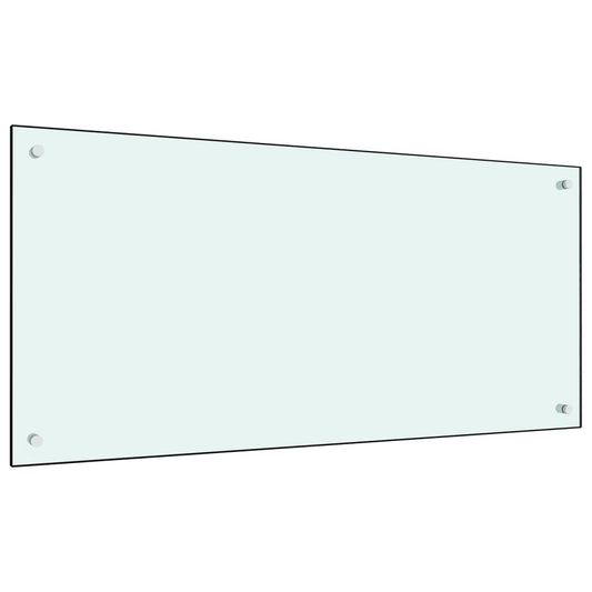 Berkfield Kitchen Backsplash White 100x50 cm Tempered Glass