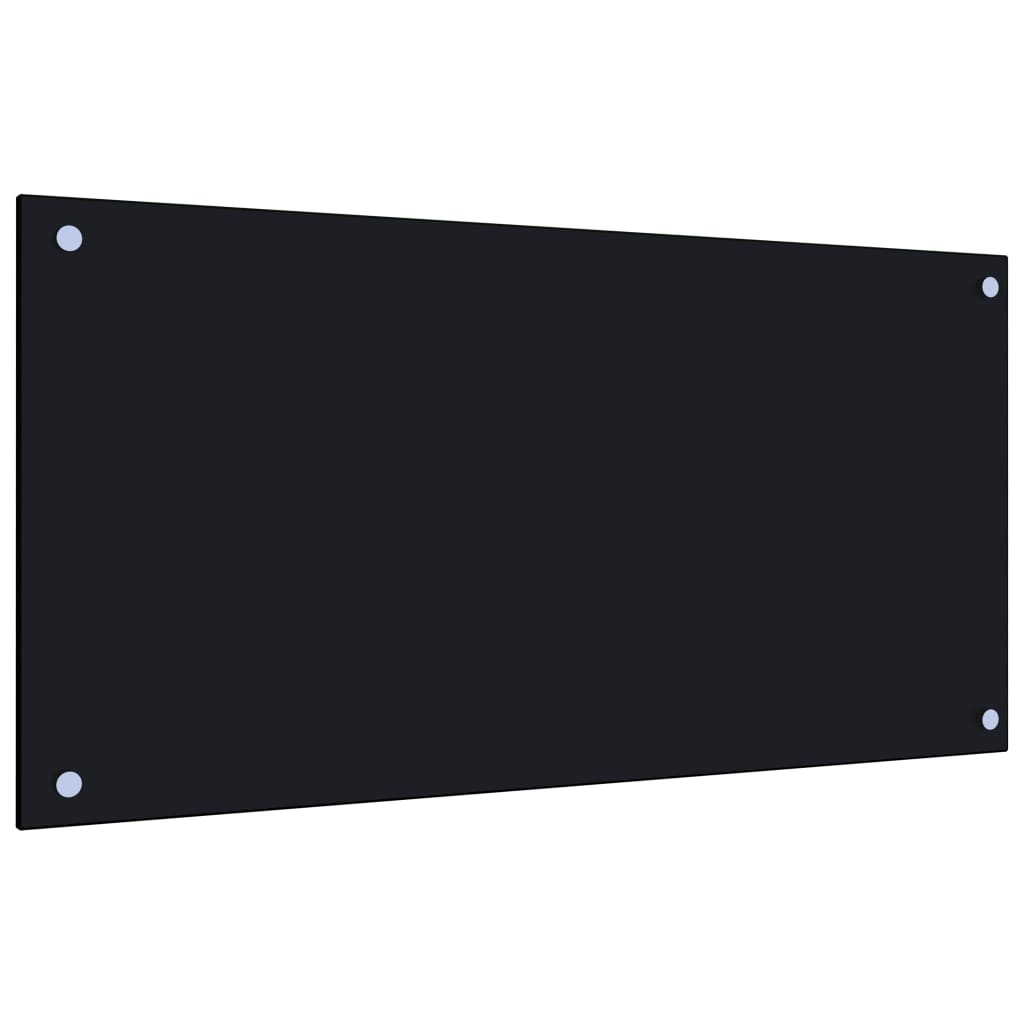 Berkfield Kitchen Backsplash Black 80x40 cm Tempered Glass