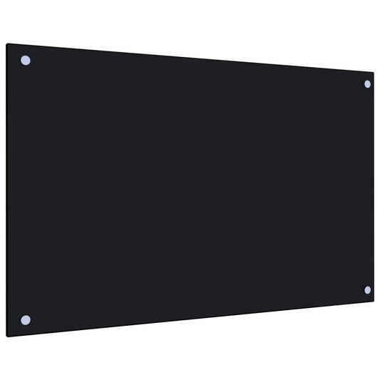 Berkfield Kitchen Backsplash Black 80x50 cm Tempered Glass