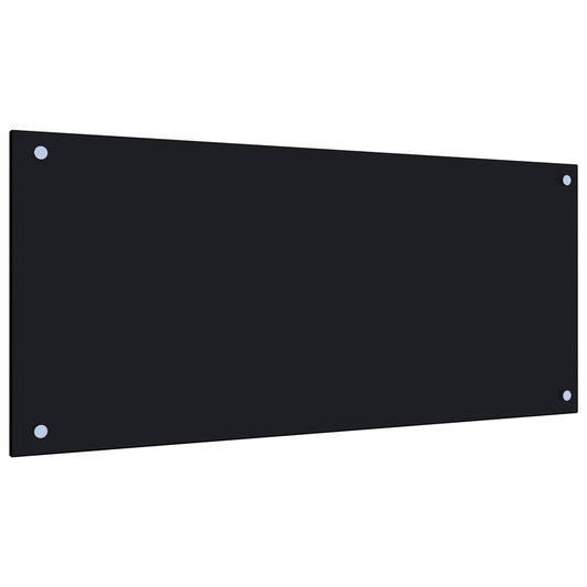 Berkfield Kitchen Backsplash Black 90x40 cm Tempered Glass