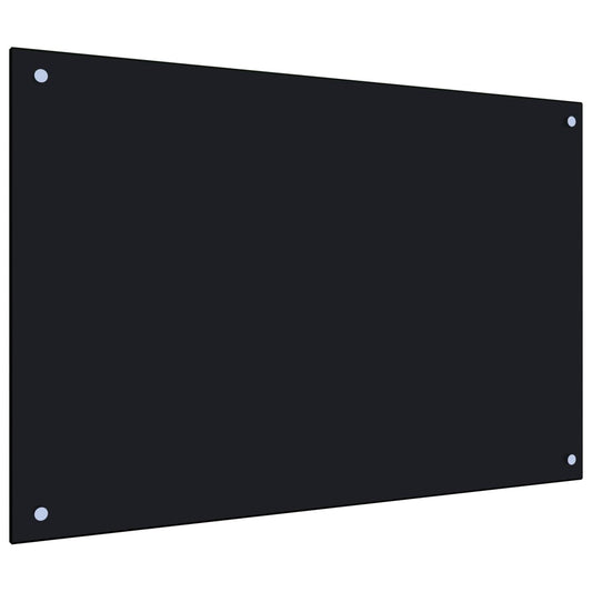 Berkfield Kitchen Backsplash Black 90x60 cm Tempered Glass