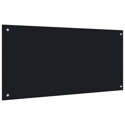 Berkfield Kitchen Backsplash Black 100x50 cm Tempered Glass