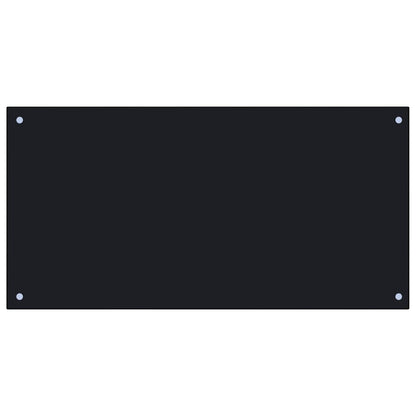 Berkfield Kitchen Backsplash Black 100x50 cm Tempered Glass