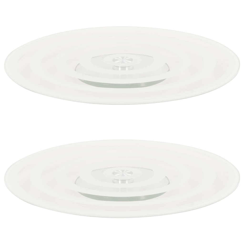 Berkfield Rotating Serving Plates 2 pcs Transparent 30 cm Tempered Glass