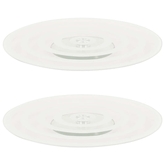 Berkfield Rotating Serving Plates 2 pcs Transparent 30 cm Tempered Glass