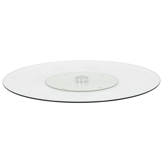 Berkfield Rotating Serving Plate Transparent 60 cm Tempered Glass