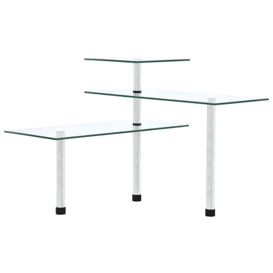 Berkfield 3-Tier Corner Kitchen Shelf Tempered Glass