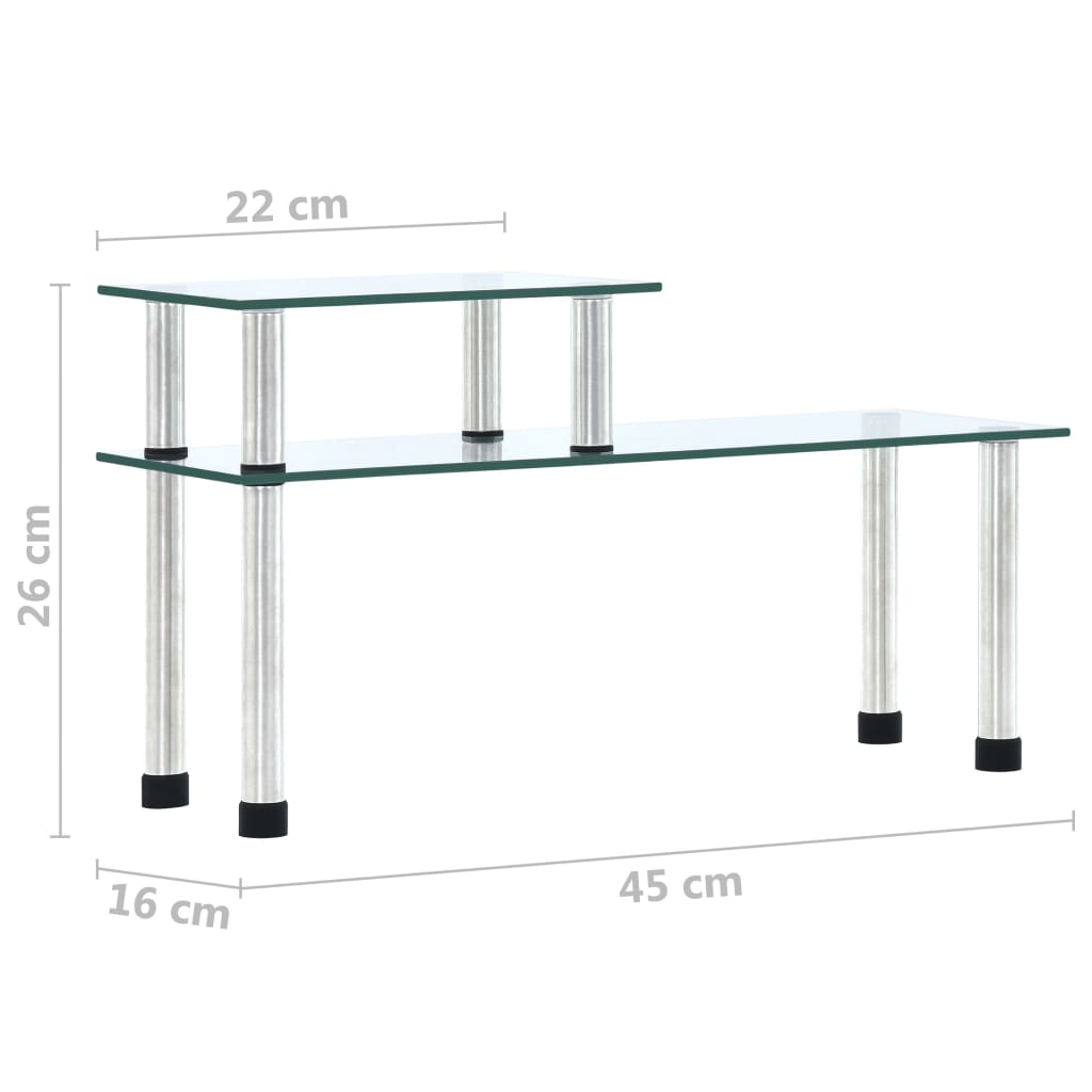 Berkfield Kitchen Shelf Transparent 45x16x26 cm Tempered Glass