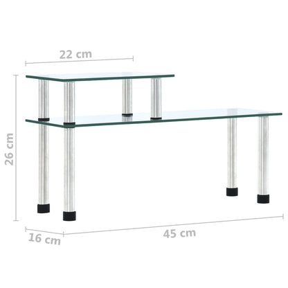 Berkfield Kitchen Shelf Transparent 45x16x26 cm Tempered Glass