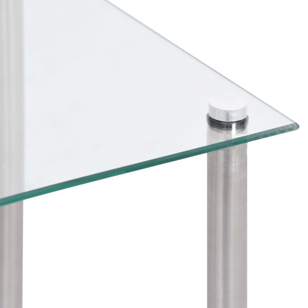 Berkfield Nesting Tables 3 pcs Transparent Tempered Glass