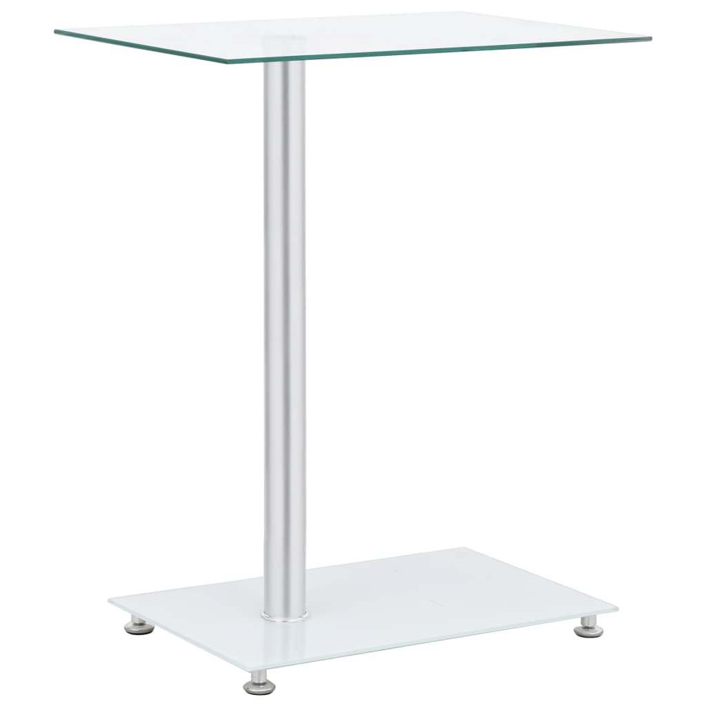Berkfield U-Shaped Side Table Transparent 45x30x58 cm Tempered Glass