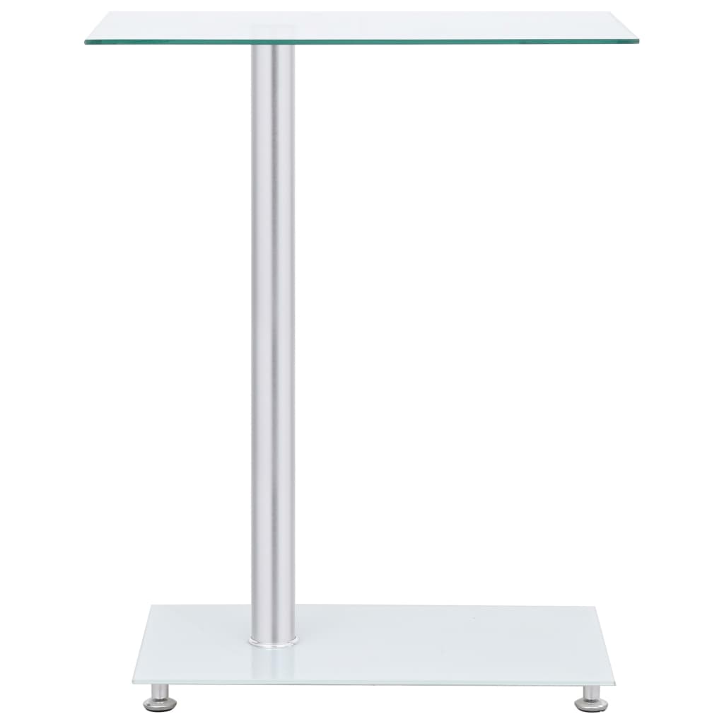 Berkfield U-Shaped Side Table Transparent 45x30x58 cm Tempered Glass