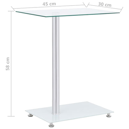 Berkfield U-Shaped Side Table Transparent 45x30x58 cm Tempered Glass