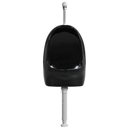 Berkfield Wall Hung Urinal with Flush Valve Ceramic Black