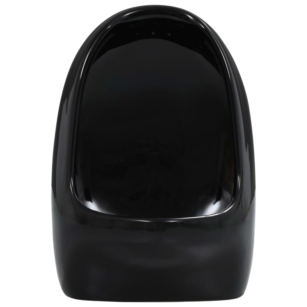 Berkfield Wall Hung Urinal with Flush Valve Ceramic Black