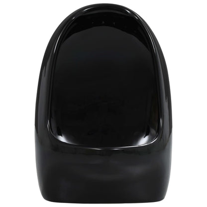 Berkfield Wall Hung Urinal with Flush Valve Ceramic Black