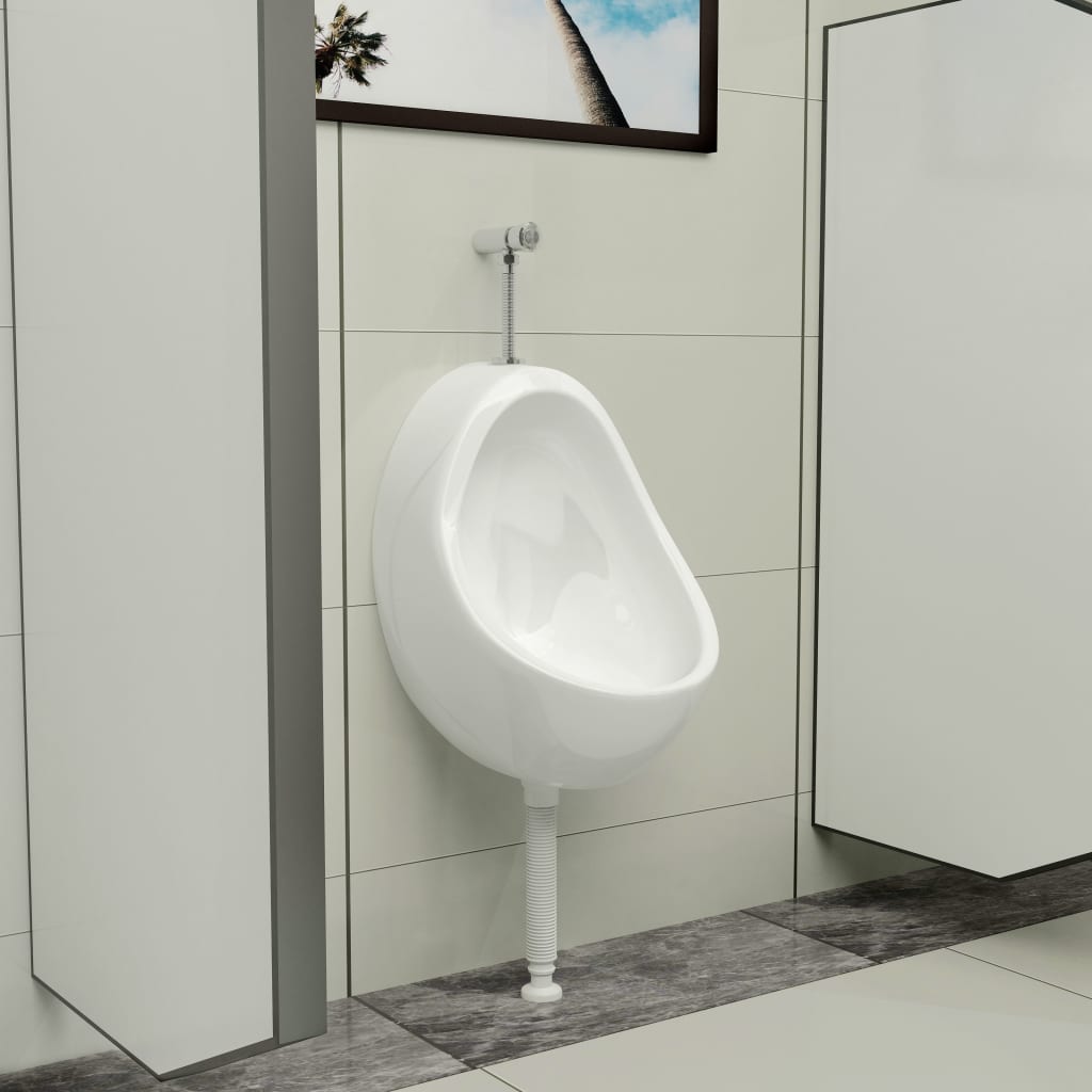 Berkfield Wall Hung Urinal with Flush Valve Ceramic White