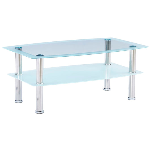Berkfield Coffee Table White 100x60x42 cm Tempered Glass