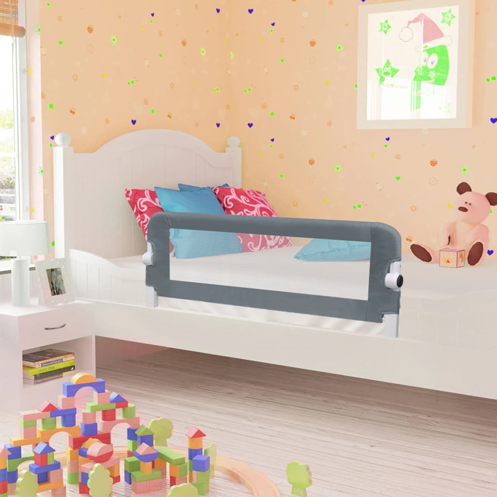 Berkfield Toddler Safety Bed Rail Grey 102x42 cm Polyester