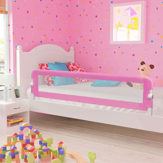 Berkfield Toddler Safety Bed Rail Pink 180x42 cm Polyester