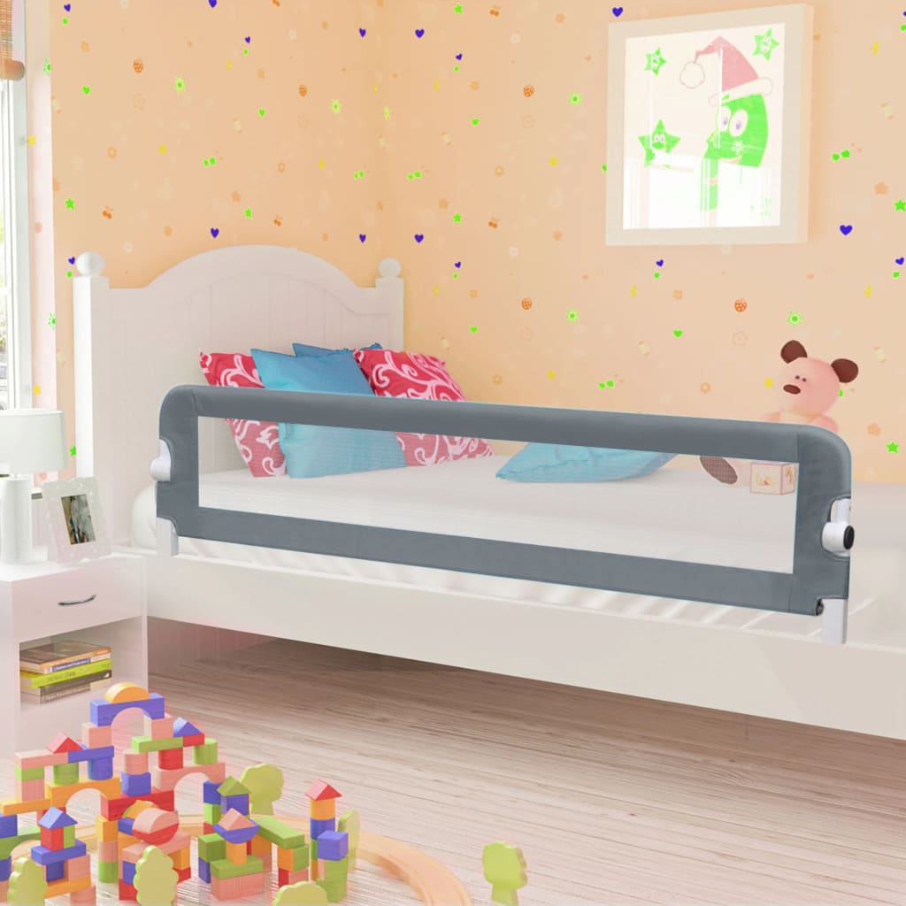 Berkfield Toddler Safety Bed Rail Grey 180x42 cm Polyester