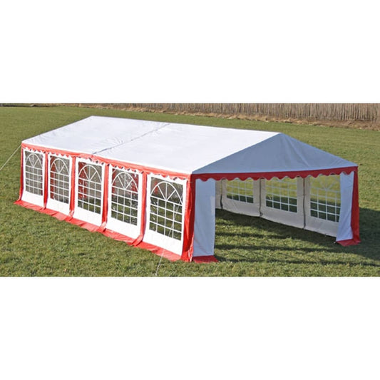 Berkfield Party Tent Top and Side Panels 10 x 5 m Red & White
