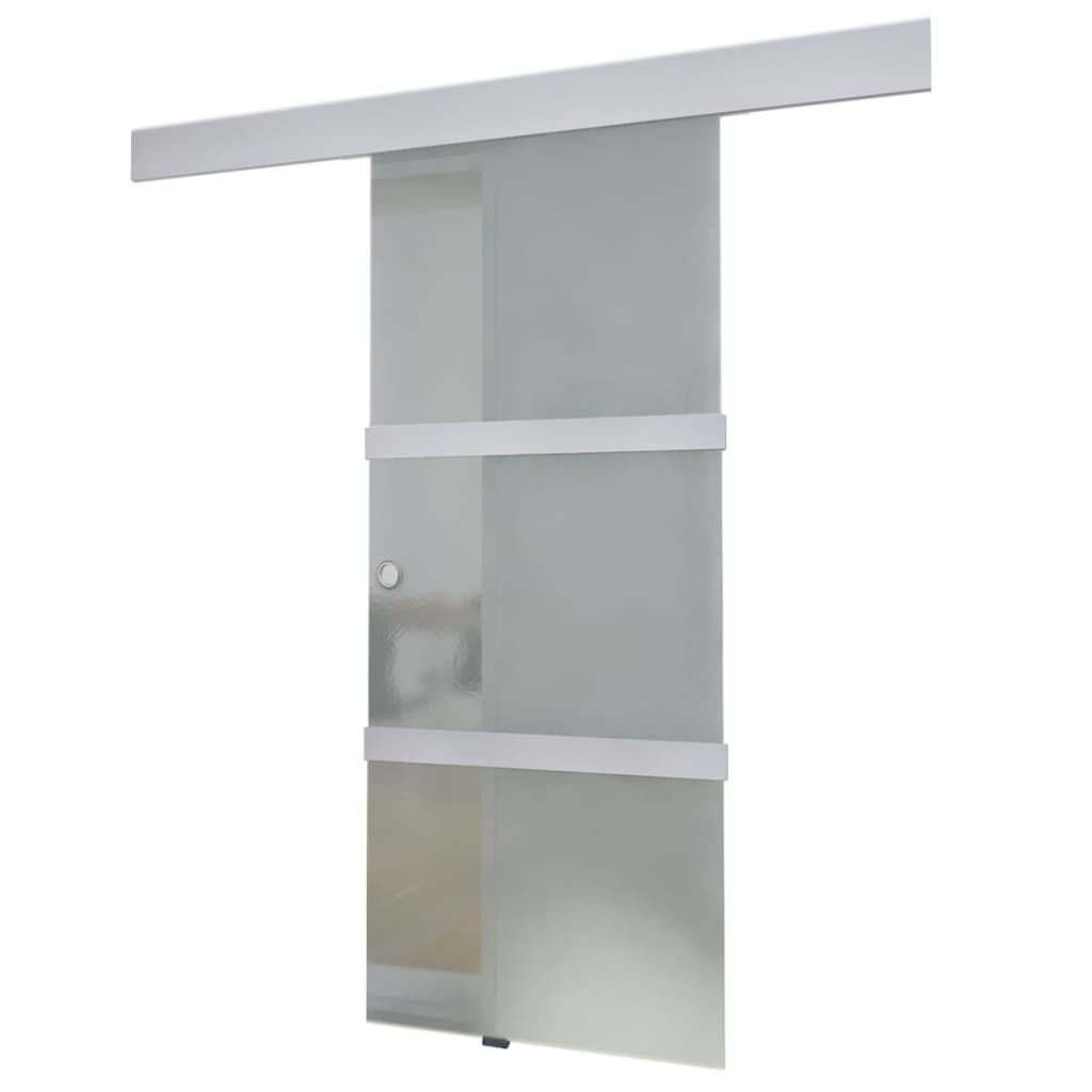 Berkfield Sliding Door Glass and Aluminium 178 cm Silver