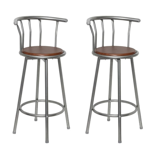 Berkfield Bar Stools 2 pcs Brown Steel