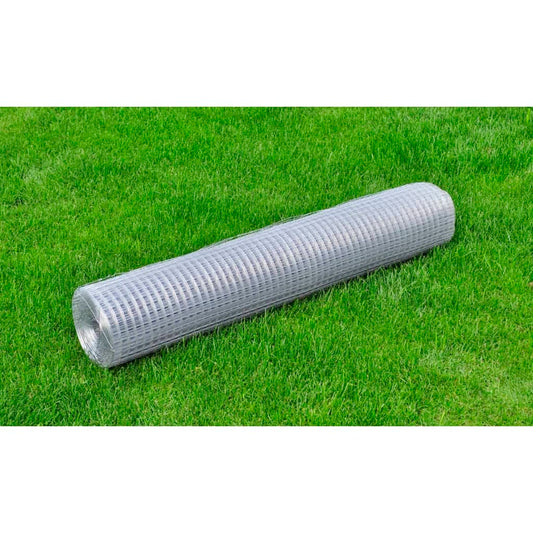 Berkfield Mesh Fence Galvanised Steel Square 1x25 m Silver