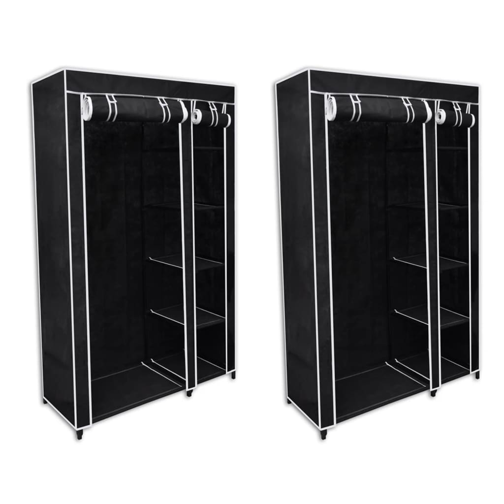 Berkfield Fabric Wardrobes 2 pcs Black
