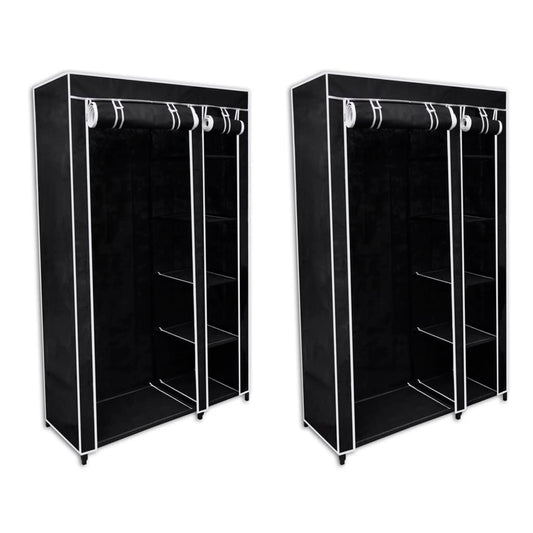 Berkfield Fabric Wardrobes 2 pcs Black