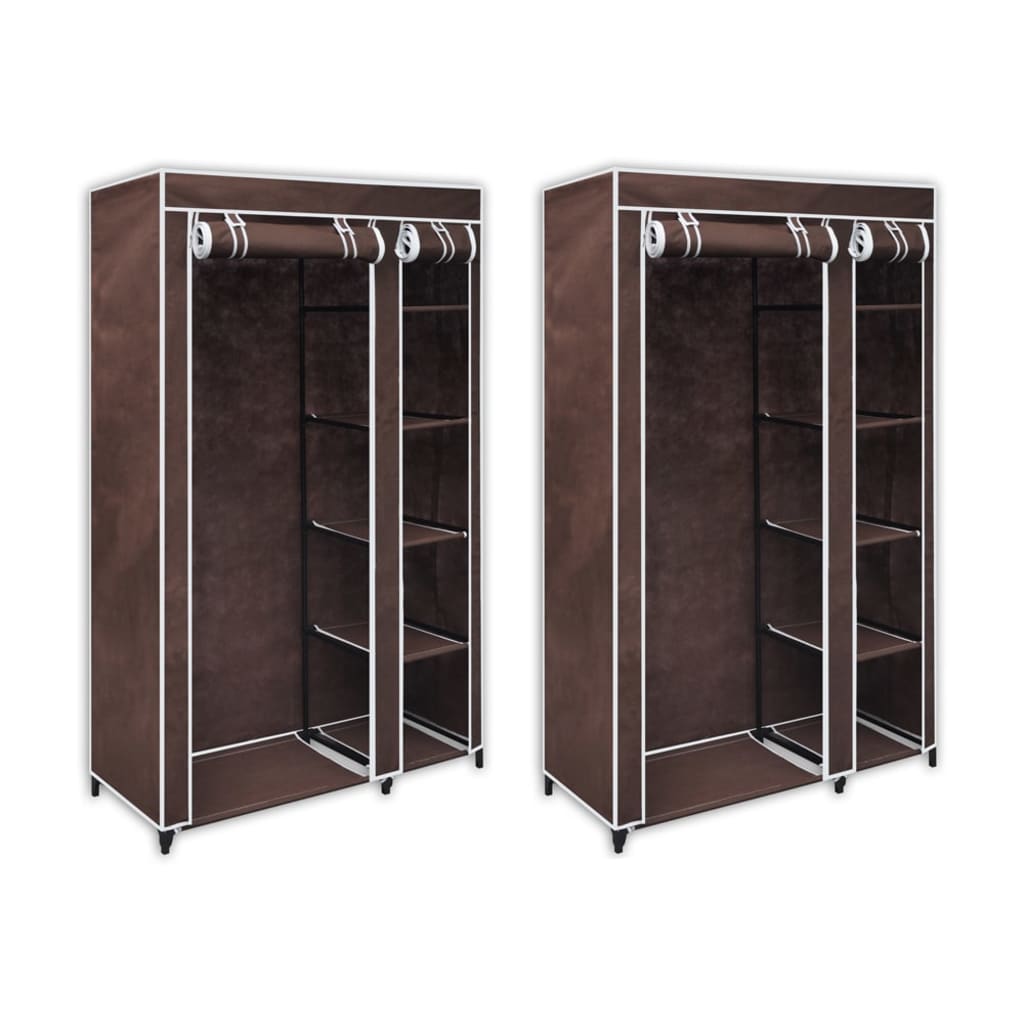 Berkfield Fabric Wardrobes 2 pcs Brown