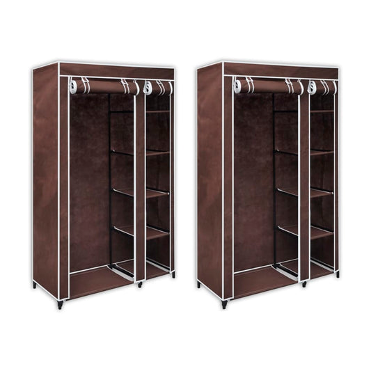 Berkfield Fabric Wardrobes 2 pcs Brown