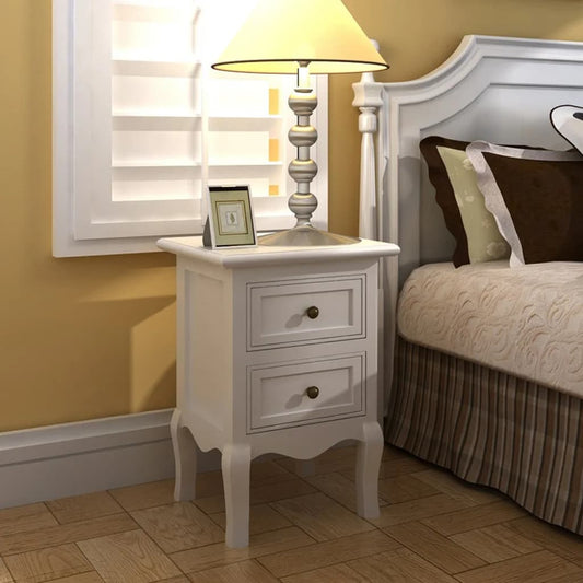 Berkfield Nightstands 2 pcs with 2 Drawers MDF White