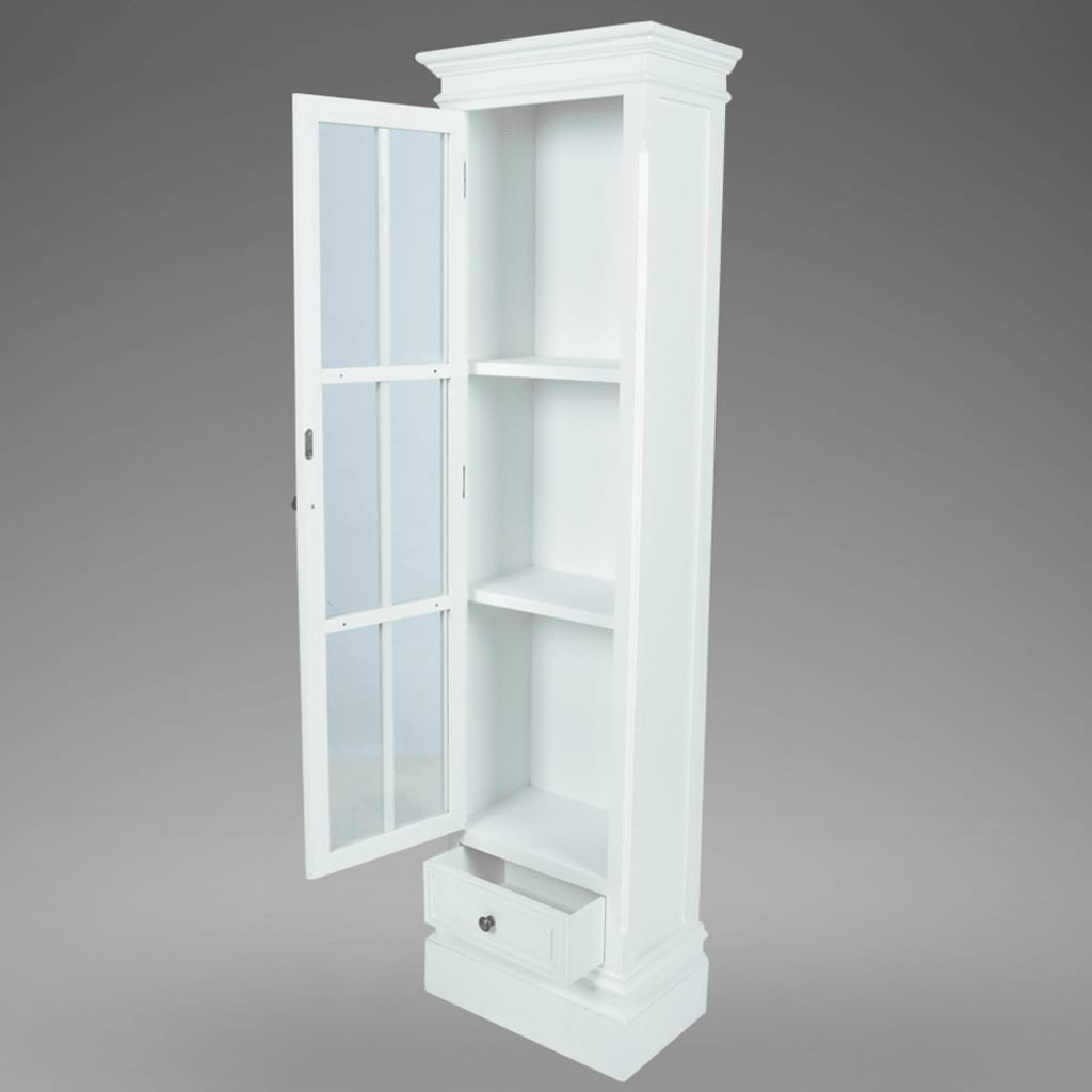 Berkfield Chic Bookcase Cabinet with 3 Shelves White Wooden