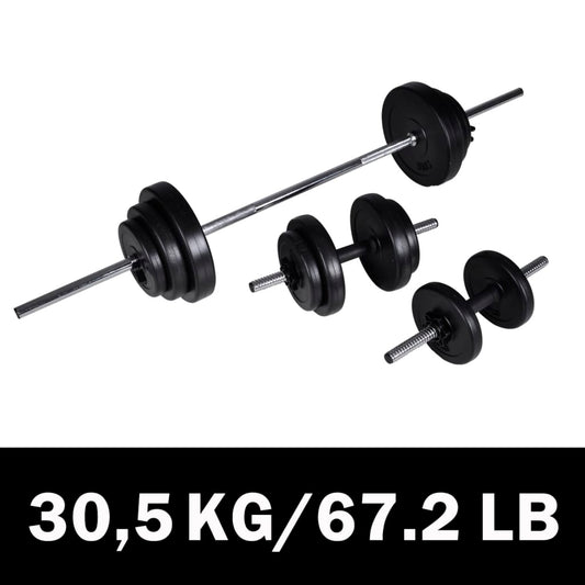 Berkfield Barbell +2 Dumbbell Set 30.5kg